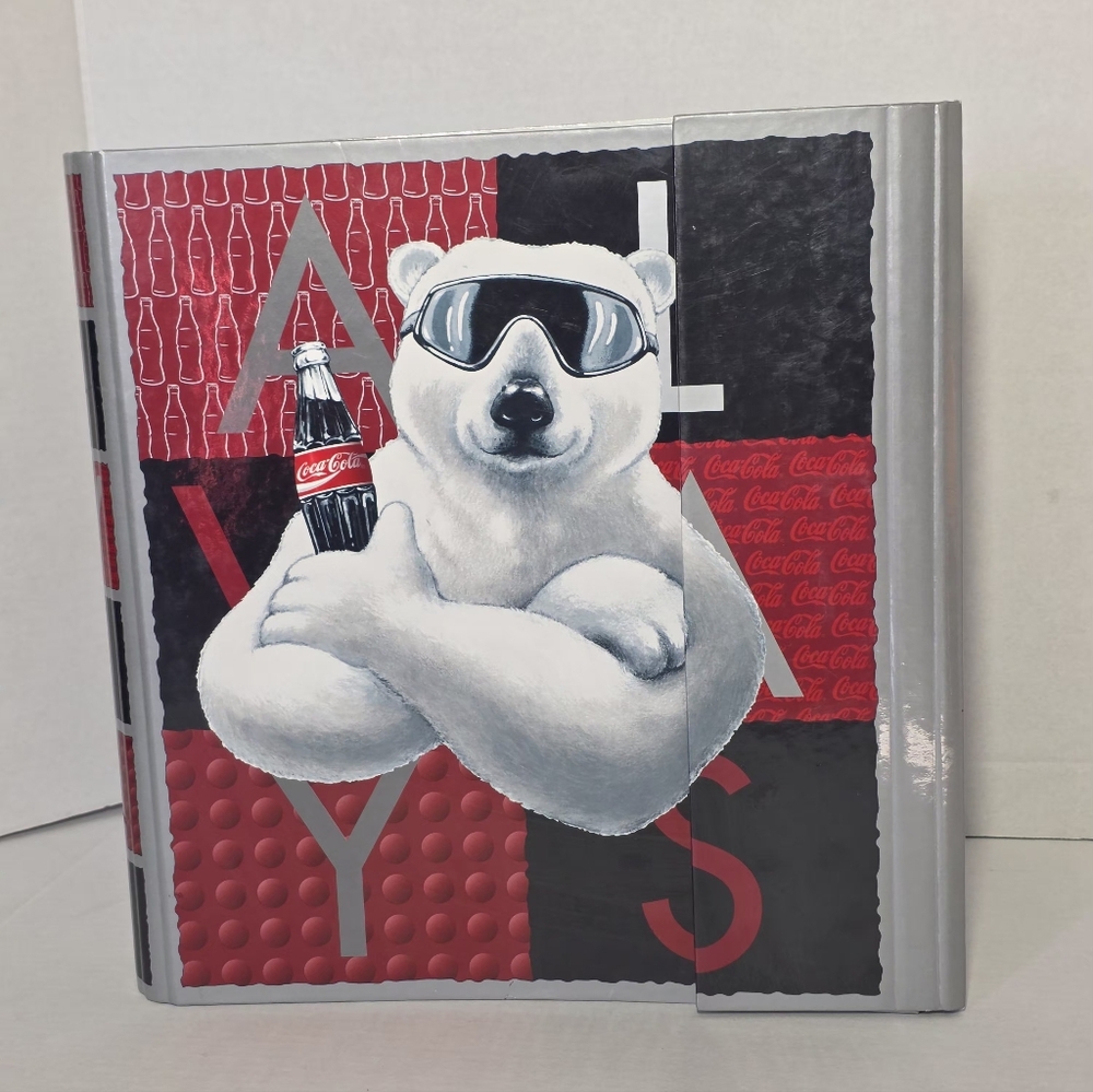 Vintage 1995 Coca-Cola Coke 3 Ring Binder 2 Book Covers Stuart Hall Polar Bear